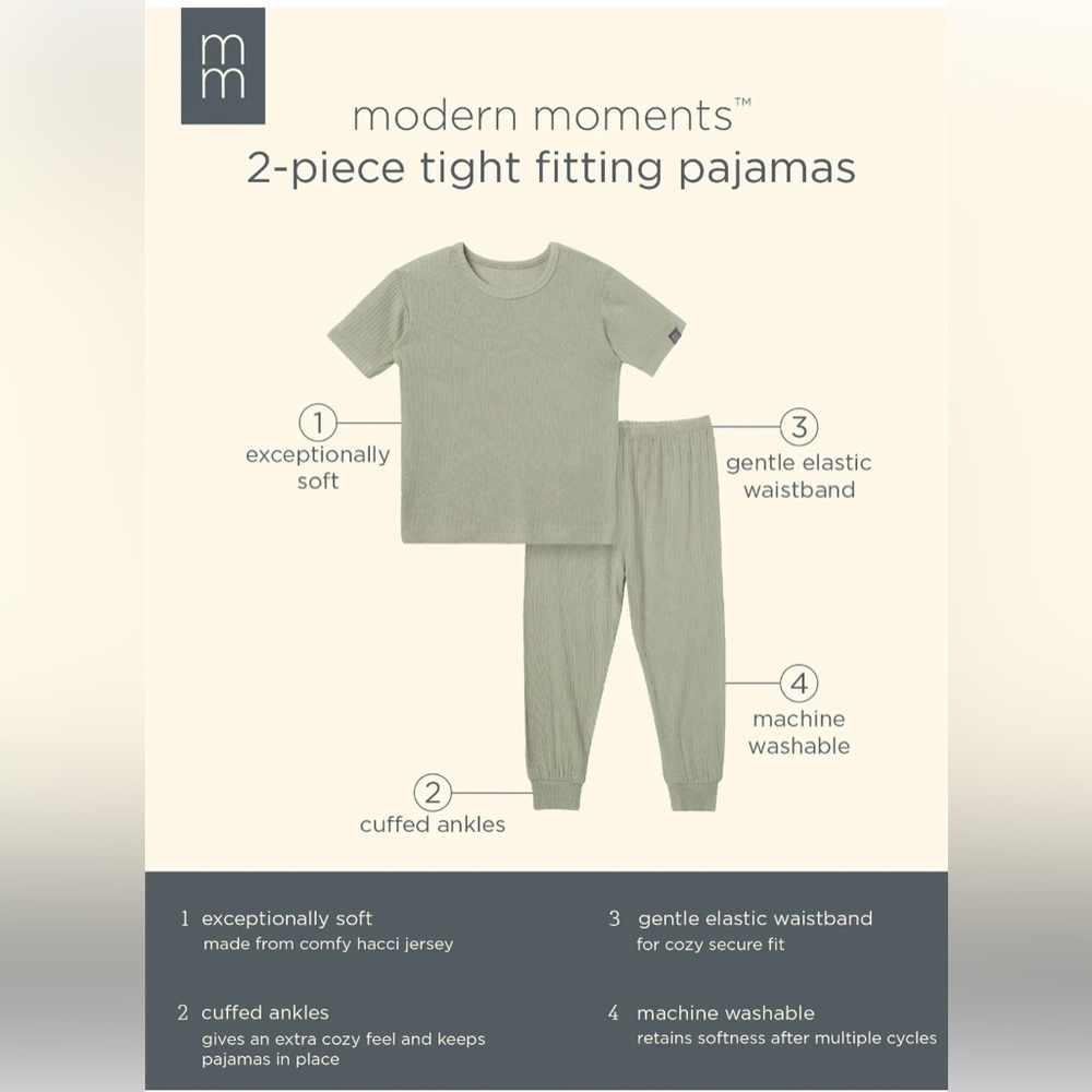 Modern Moments 2-Piece Pajama Set in Beige With Horses - Picture 8 of 9